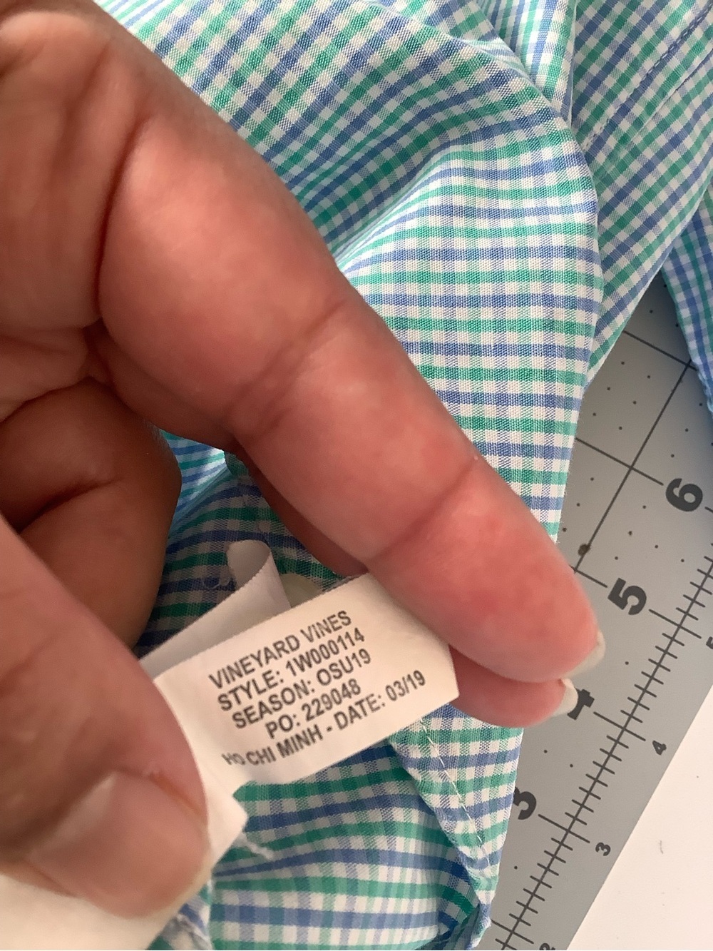 Vineyard Vines On-The-Go Gingham Button Shirt Light Blue Small - Picture 7 of 7